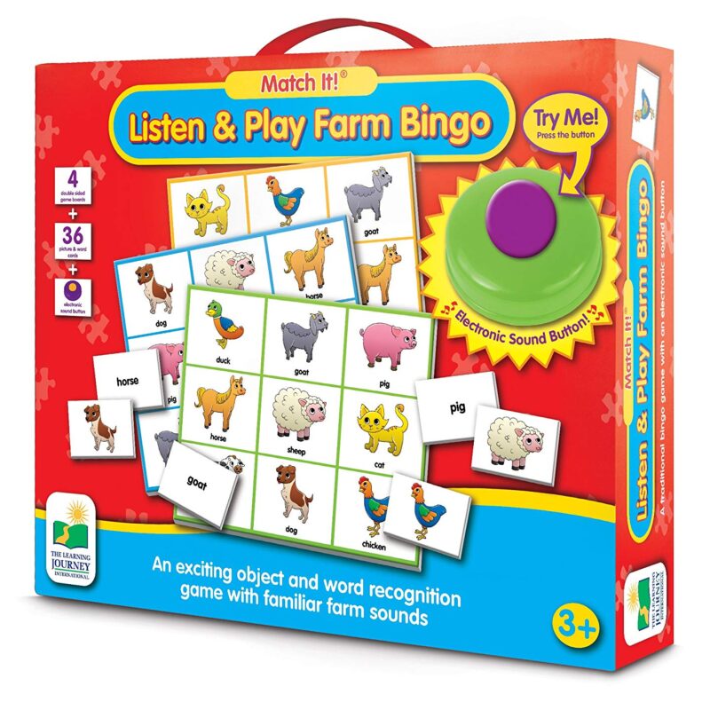 Escucha y juega con el bingo de la granja - The learning journey