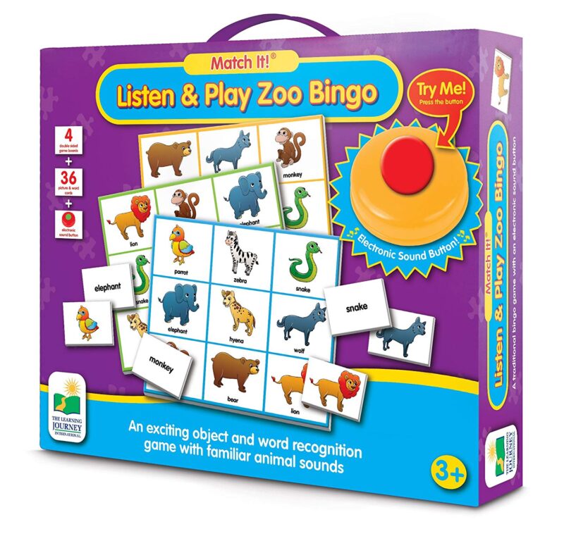 Escucha y juega con el bingo del zoologico - The Learning Journey