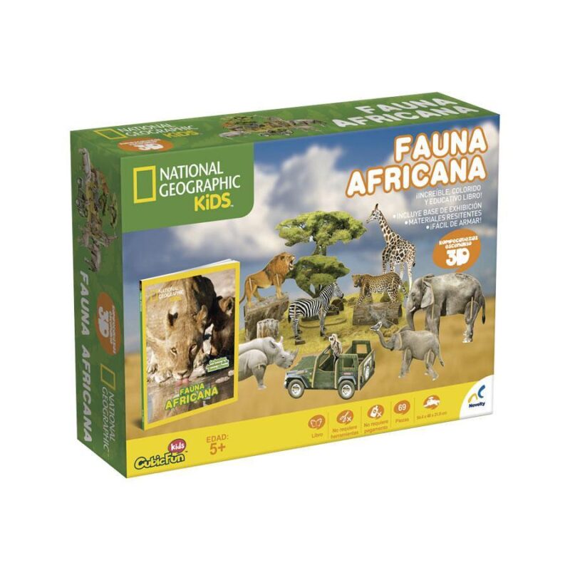 LIBRO CON ROMPECABEZAS 3D FAUNA AFRICANA NOVELTY