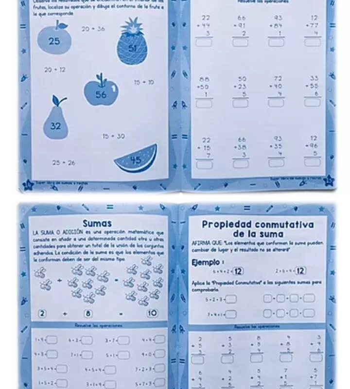 SUPER LIBRO DE SUMAS Y RESTAS - LUNA DE PAPEL