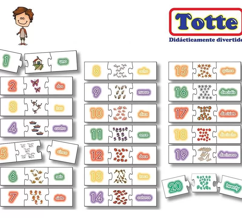 LOS NÚMEROS DEL 1 AL 20 - TOTTE