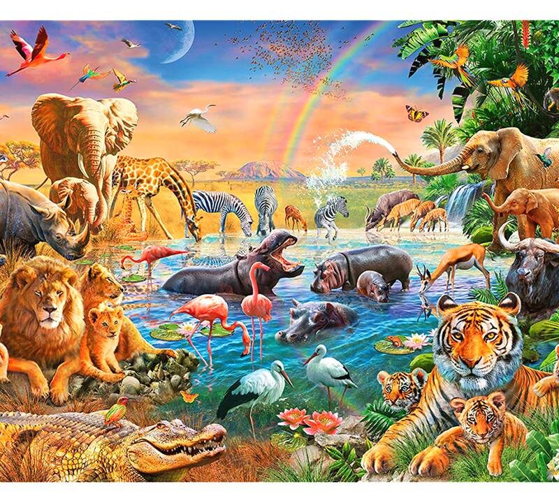 ROMPECABEZAS DE 100 PIEZAS DE ANIMALES DE LA SABANA – RAVENSBURGER ROMPECABEZAS DE 100 PIEZAS DE ANIMALES DE LA SABANA - RAVENSBURGER
