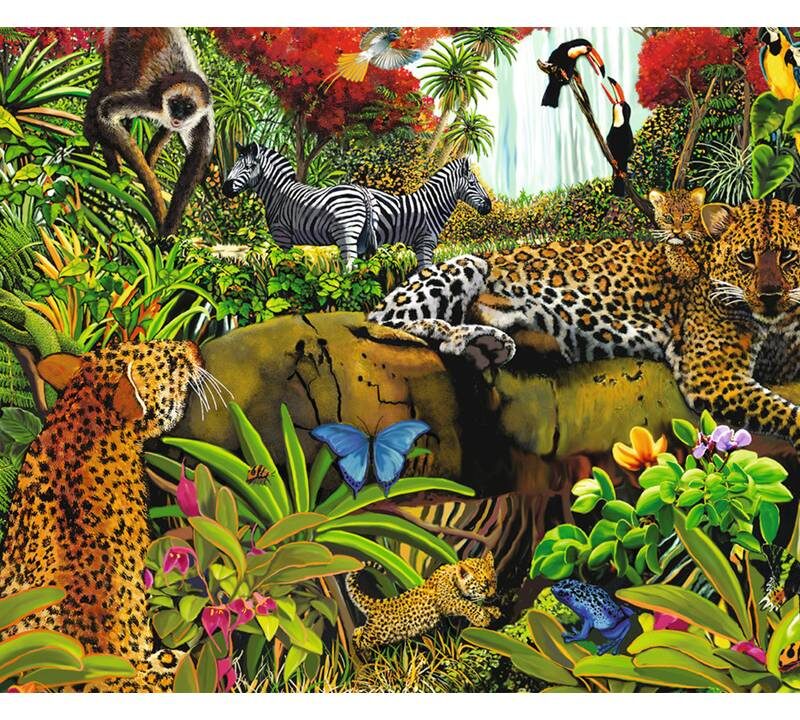 ROMPECABEZAS DE 100 PIEZAS DE JUNGLA SALVAJE – RAVENSBURGER ROMPECABEZAS DE 100 PIEZAS DE JUNGLA SALVAJE - RAVENSBURGER