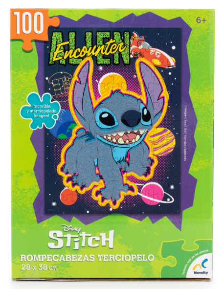 Rompecabezas Terciopelo 100 Piezas Stitch Novelty