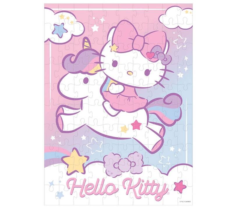 ROMPECABEZAS CON GLITTER 100 PIEZAS HELLO KITTY - NOVELTY