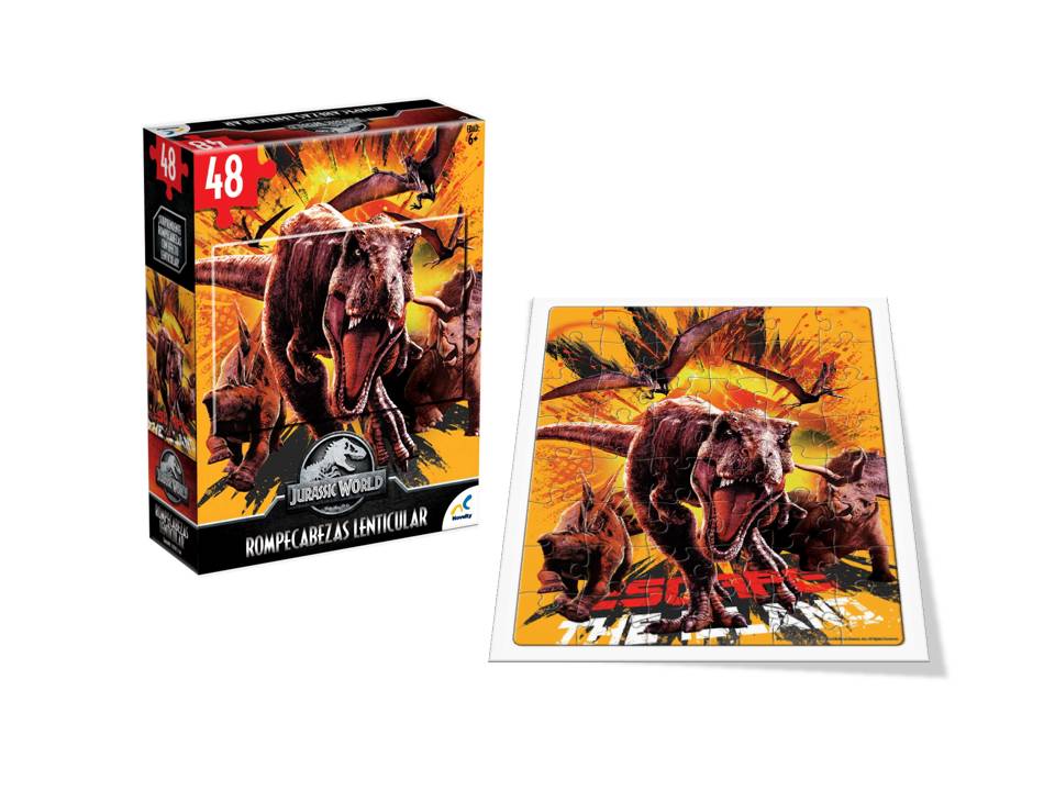 ROMPECABEZAS LENTICULAR 48 PIEZAS JURASSIC WORLD - NOVELTY