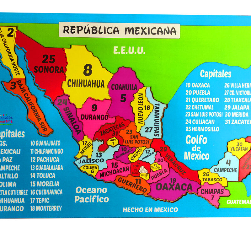 Rompecabezas Mapa de la Republica Mexicana 32 Piezas – Juguetes Didácticos  Planetarium