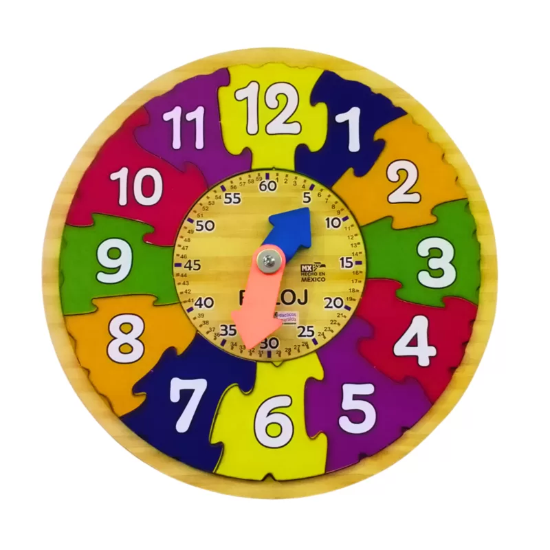RELOJ ROMPECABEZAS DE MADERA