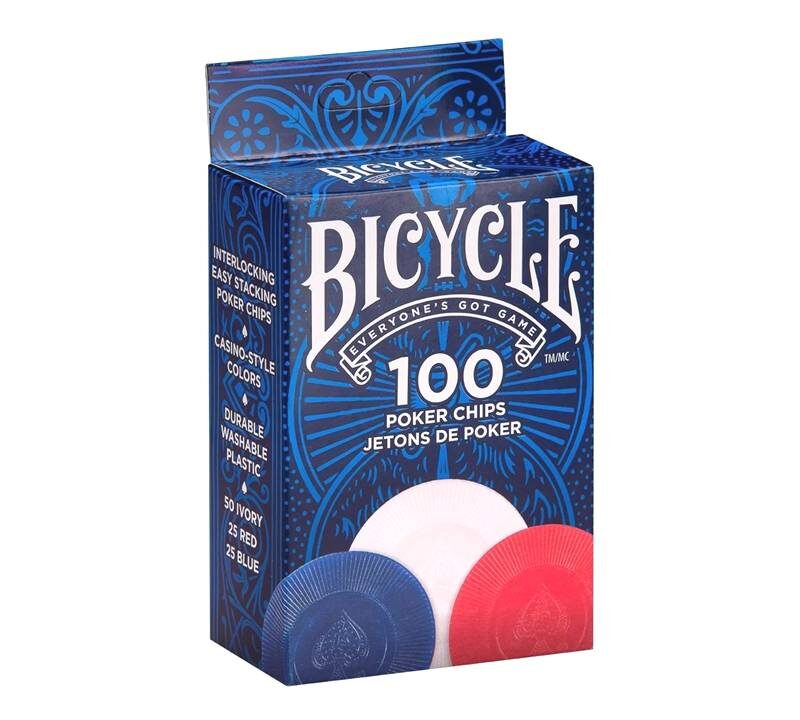 100 FICHAS DE POKER BICYCLE - NOVELTY
