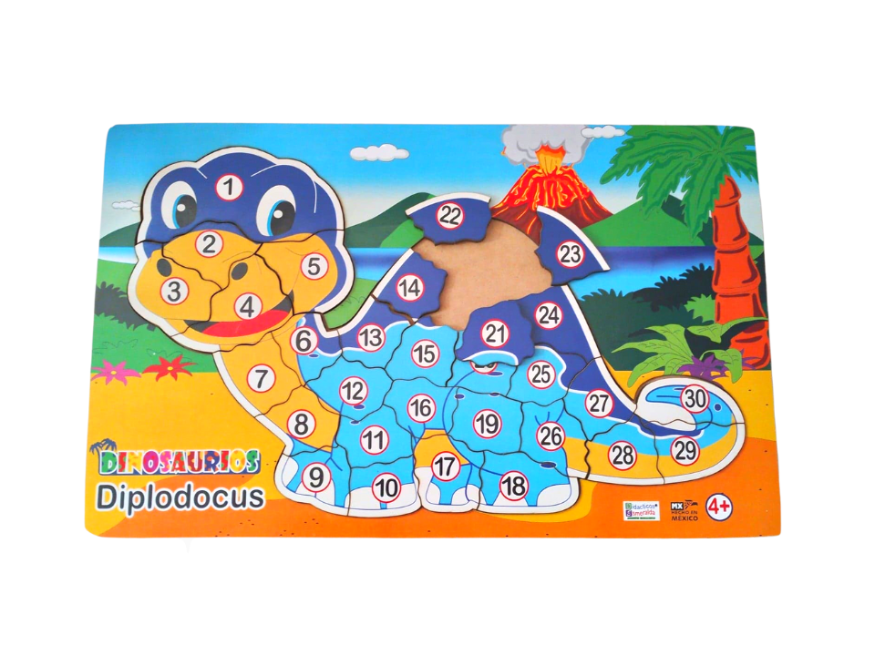 ROMPECABEZAS CON FONDO DIPLODOCUS
