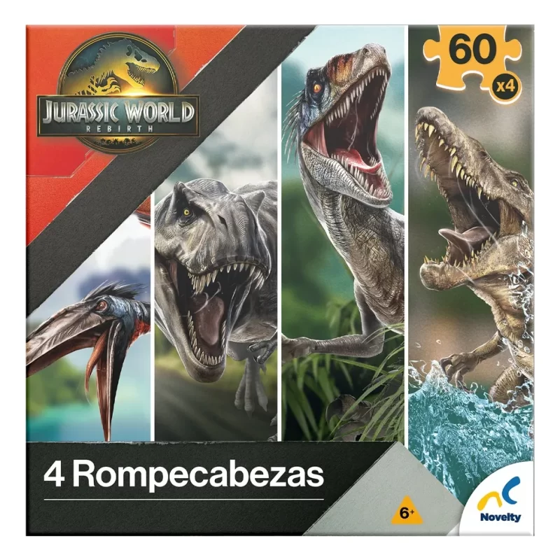 ROMPECABEZAS JURASSIC WORLD 4 EN 1