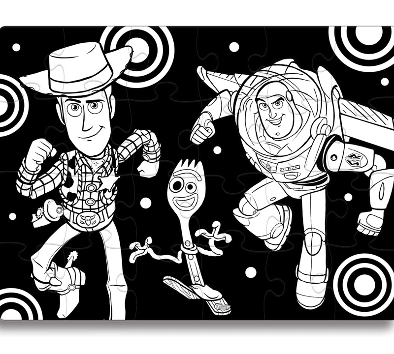 ROMPECABEZAS ATERCIOPELADO PARA COLOREAR TOY STORY 24 PIEZAS - NOVELTY
