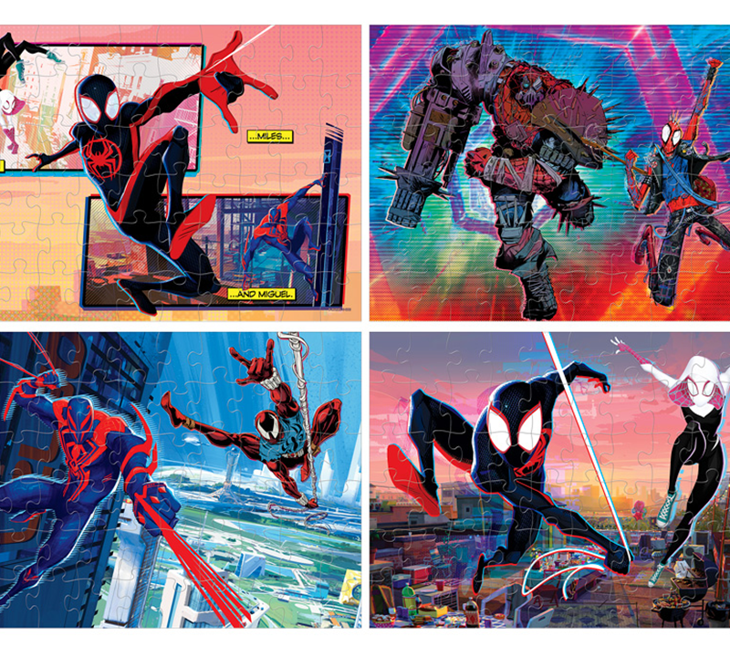 ROMPECABEZAS 4 EN 1 SPIDER MAN ACROSS THE SPIDER VERSE - NOVELTY