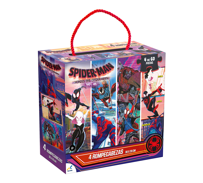 ROMPECABEZAS 4 EN 1 SPIDER MAN ACROSS THE SPIDER VERSE - NOVELTY