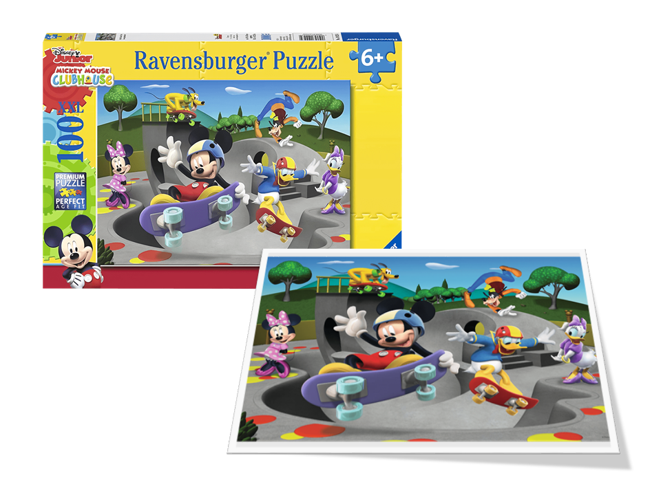 ROMPECABEZAS 100 PIEZAS MICKEY Y SUS AMIGOS PARQUE DE PATINAJE - RAVENSBURGER