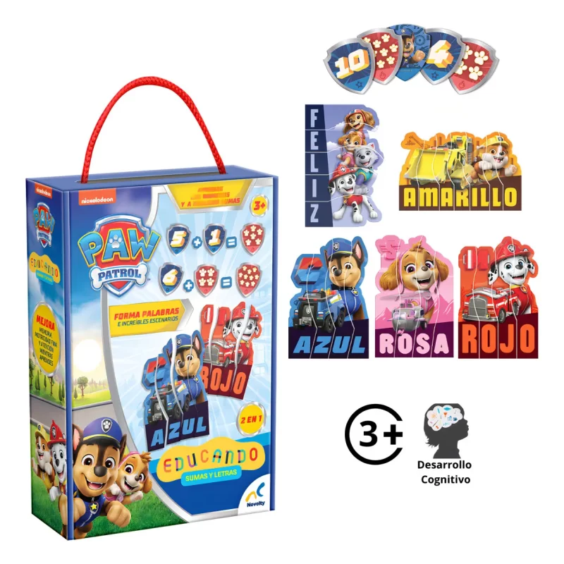 Juego 2 En 1 Educando Paw Patrol Sumas Y Letras Novelty