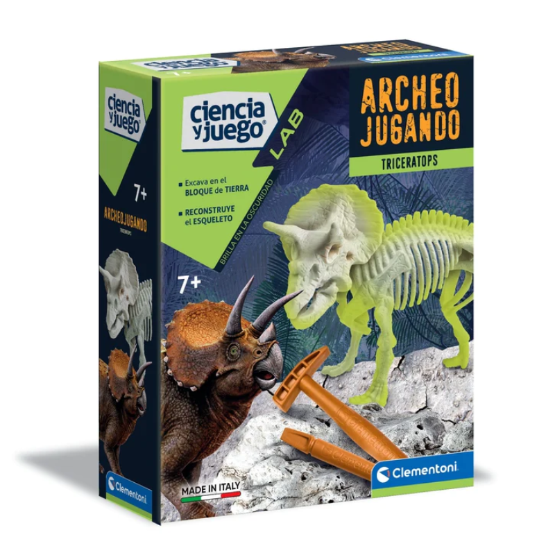ARQUEOJUGANDO TRICERATOPS FOSFORESCENTE - CLEMENTONI