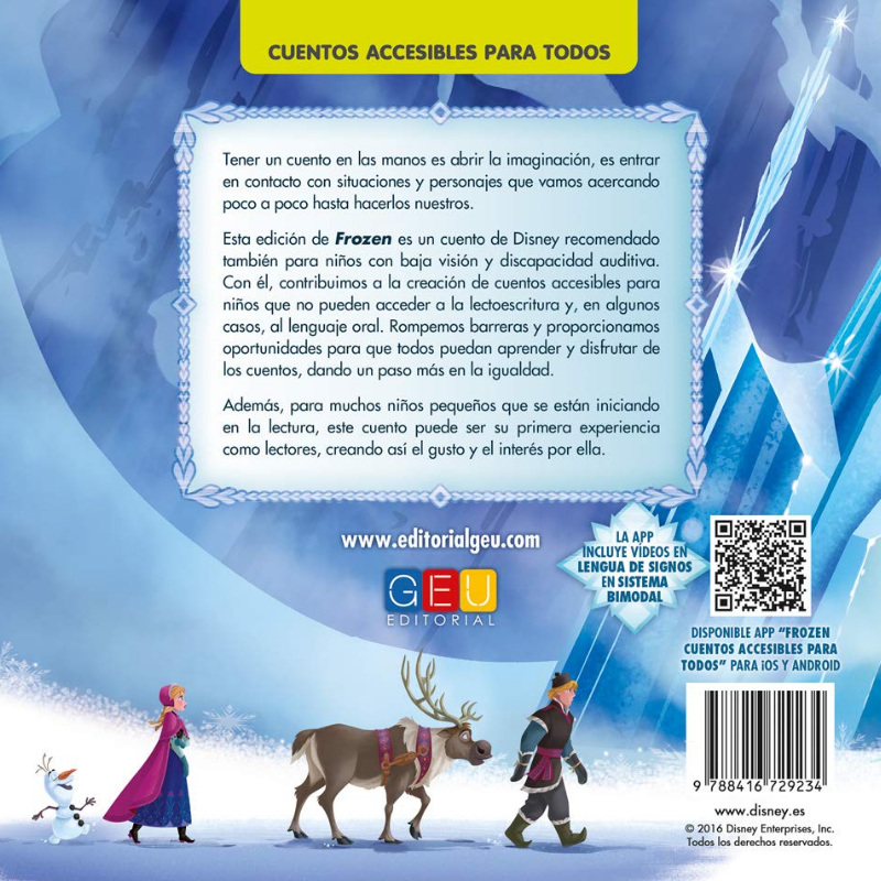 FROZEN EL REINO DEL HIELO CUENTOS ACCESIBLES PARA TODOS - GEU EDITORIAL