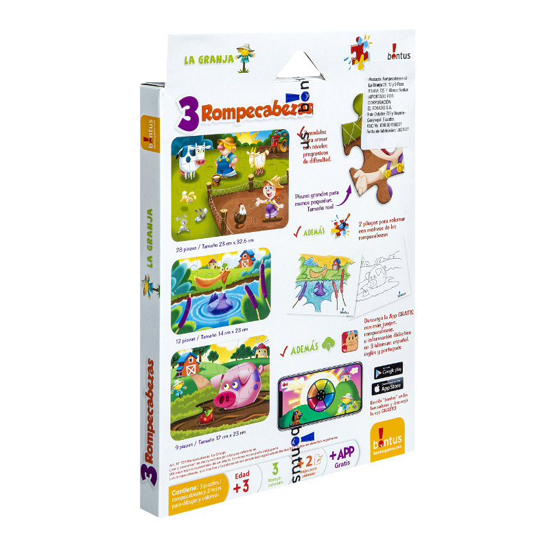 3 ROMPECABEZAS DE LA GRANJA - BONTUS