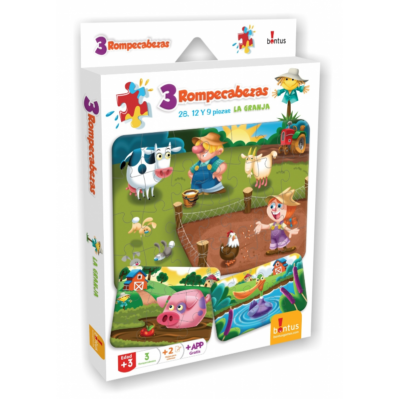 3 ROMPECABEZAS DE LA GRANJA - BONTUS