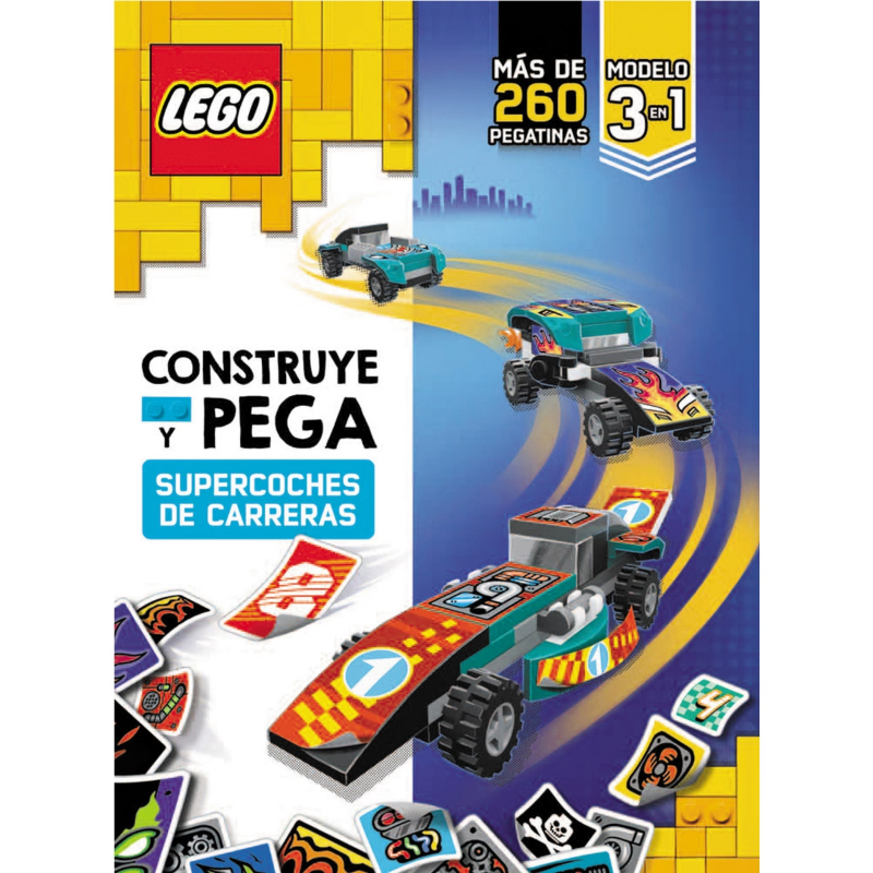 LEGO CONSTRUYE Y PEGA SUPERAUTOS DE CARRERAS - NOVELTY