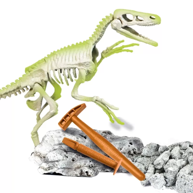ARQUEOJUGANDO VELOCIRAPTOR FOSFORESCENTE - CLEMENTONI