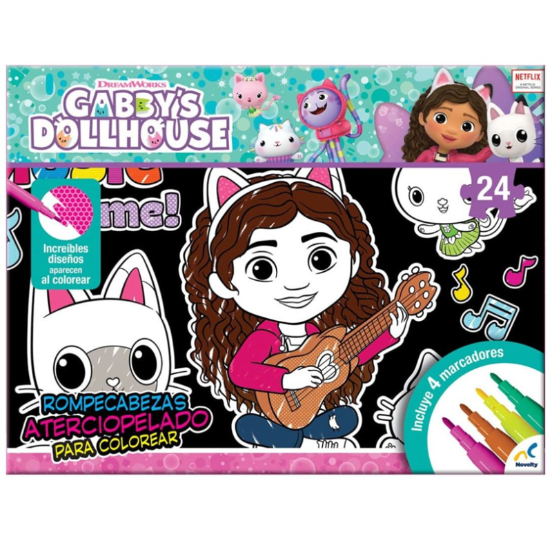 Rompecabezas Aterciopelado para Colorear 24 Piezas La Casa de Gabby ...
