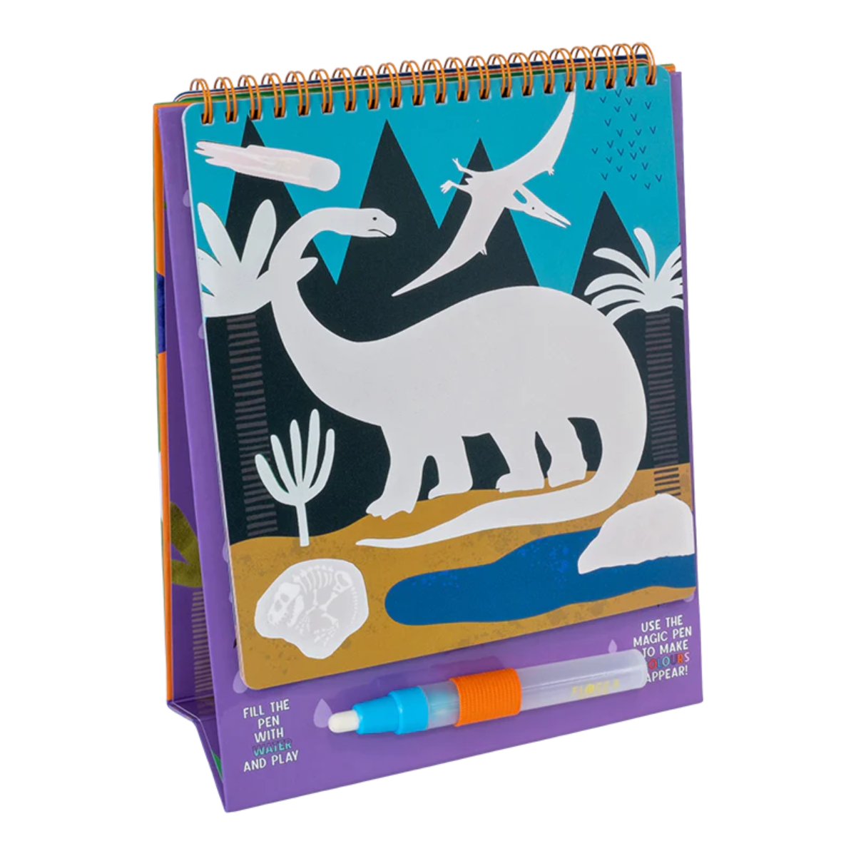 LIBRO MAGICO PARA COLOREAR DINOSAURIOS - FLOSS & ROCK