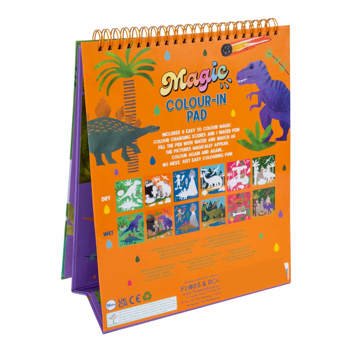 LIBRO MAGICO PARA COLOREAR DINOSAURIOS - FLOSS & ROCK