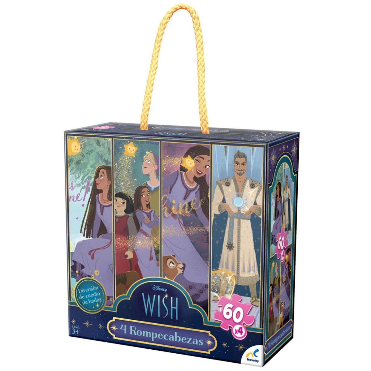 ROMPECABEZAS 4 EN 1 WISH 60 PIEZAS - NOVELTY
