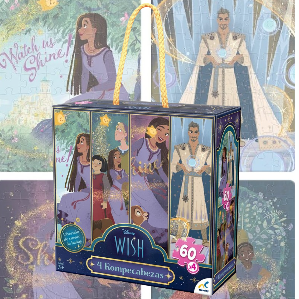 ROMPECABEZAS 4 EN 1 WISH 60 PIEZAS - NOVELTY