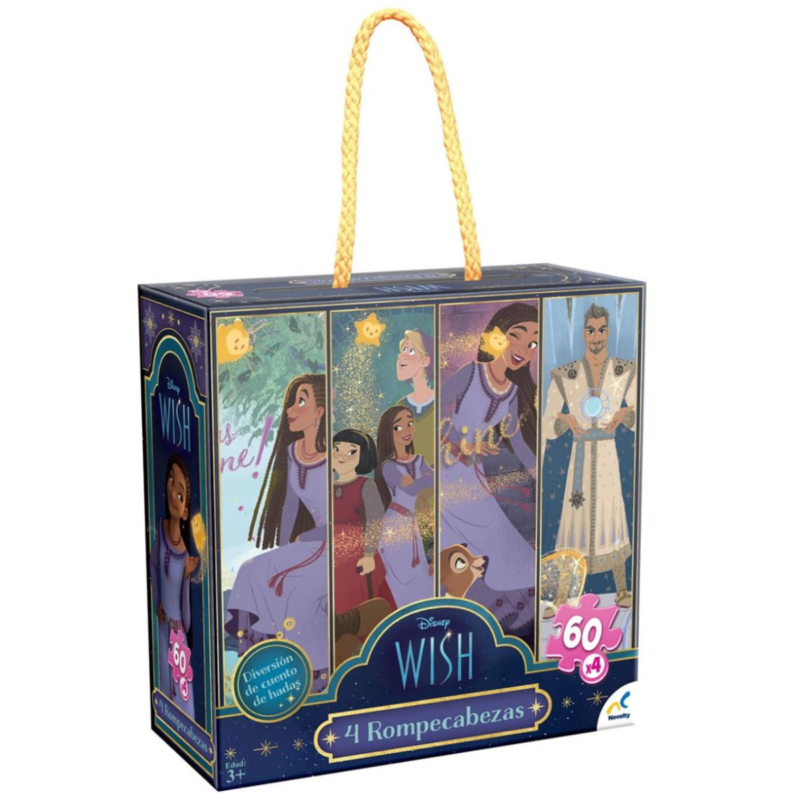 ROMPECABEZAS 4 EN 1 WISH 60 PIEZAS - NOVELTY