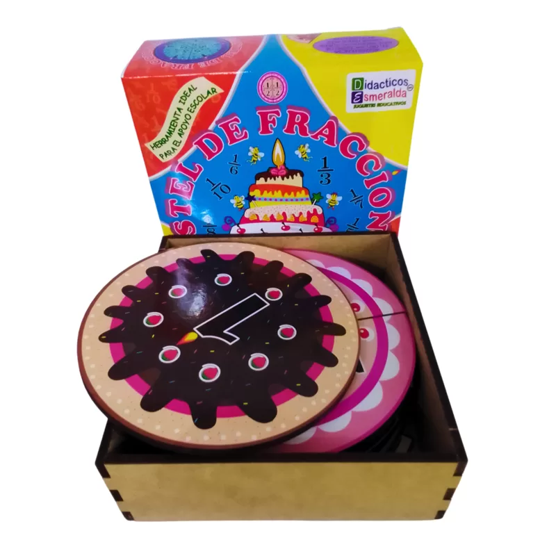 PASTEL DE FRACCIONES - PASTEL FRACCIONARIO EN MADERA