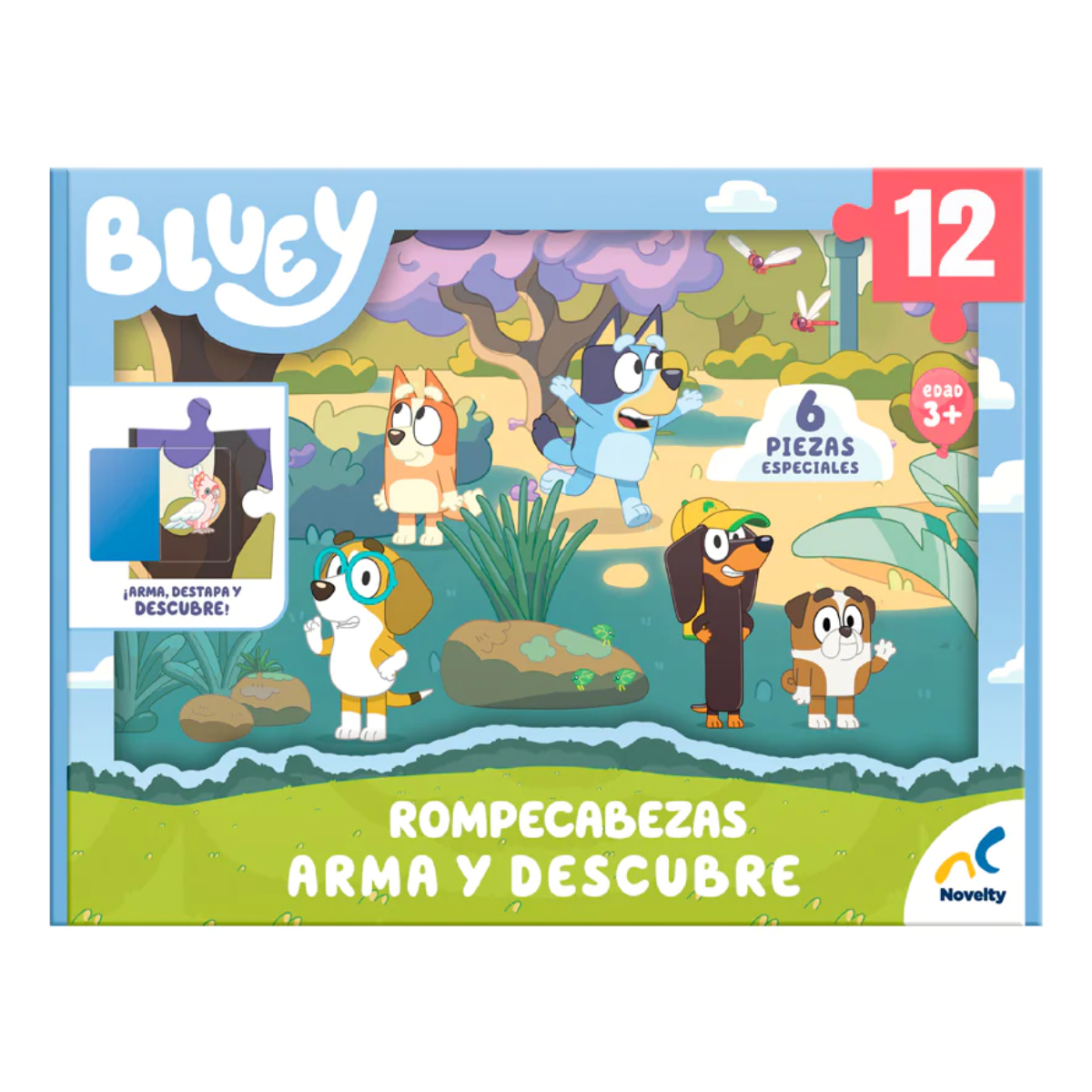 Rompecabezas 12 Piezas Bluey Arma y Descubre – Novelty – Juguetes ...