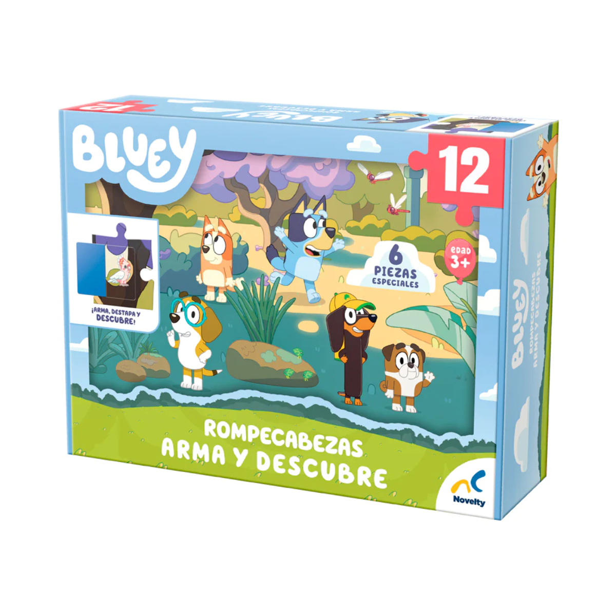 Rompecabezas 12 Piezas Bluey Arma y Descubre – Novelty – Juguetes ...
