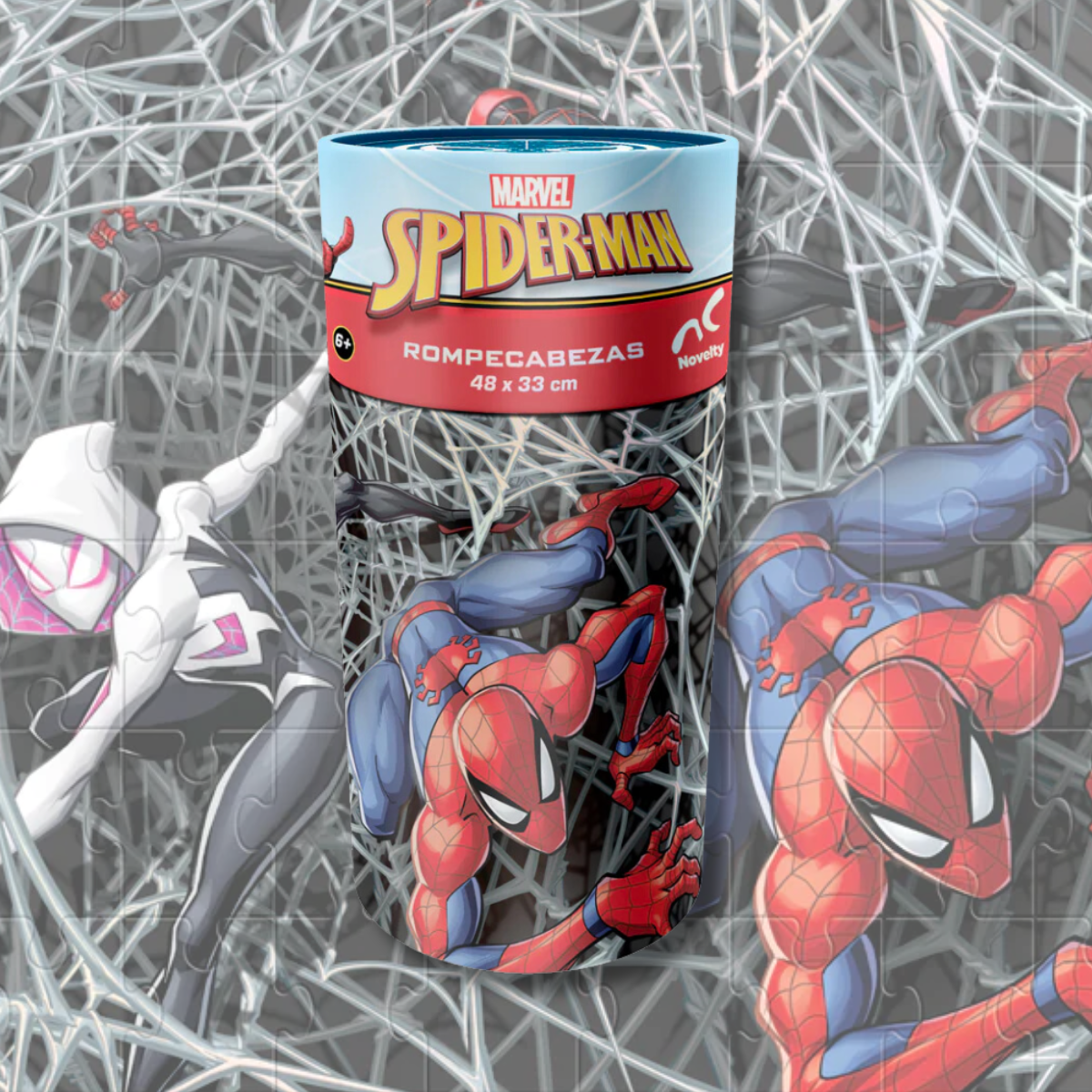 ROMPECABEZAS 60 PIEZAS SPIDER MAN CILINDRO - NOVELTY