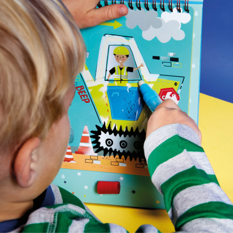 LIBRETA MAGICA PARA COLOREAR DE CONSTRUCCION - FLOSS & ROCK
