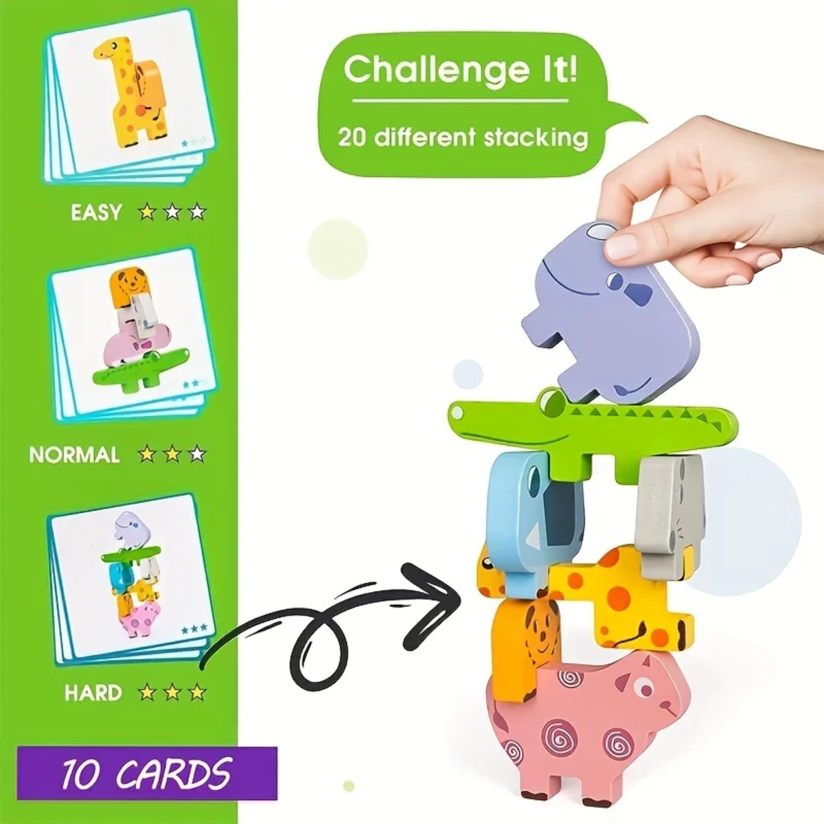 CLASIFICA Y APILA ANIMALES JUEGO MONTESSORI