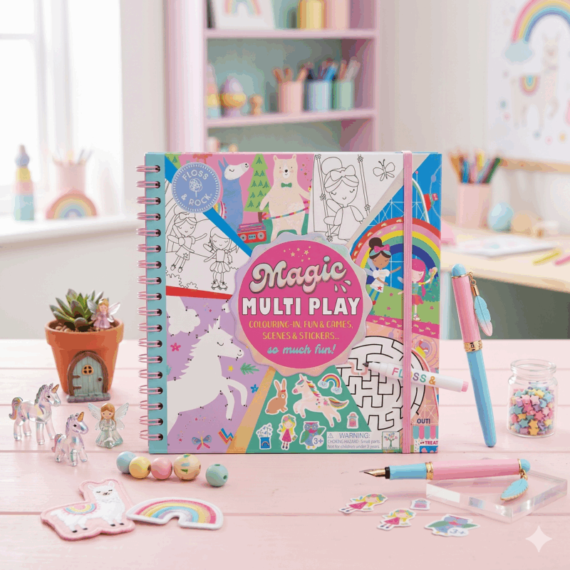 Libreta Reutilizable Multi Actividades Hadas Arcoíris Floss & Rock
