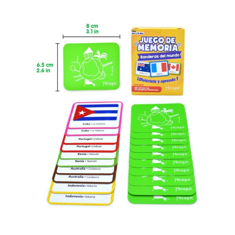 Juego memoria banderas mundo Menique4