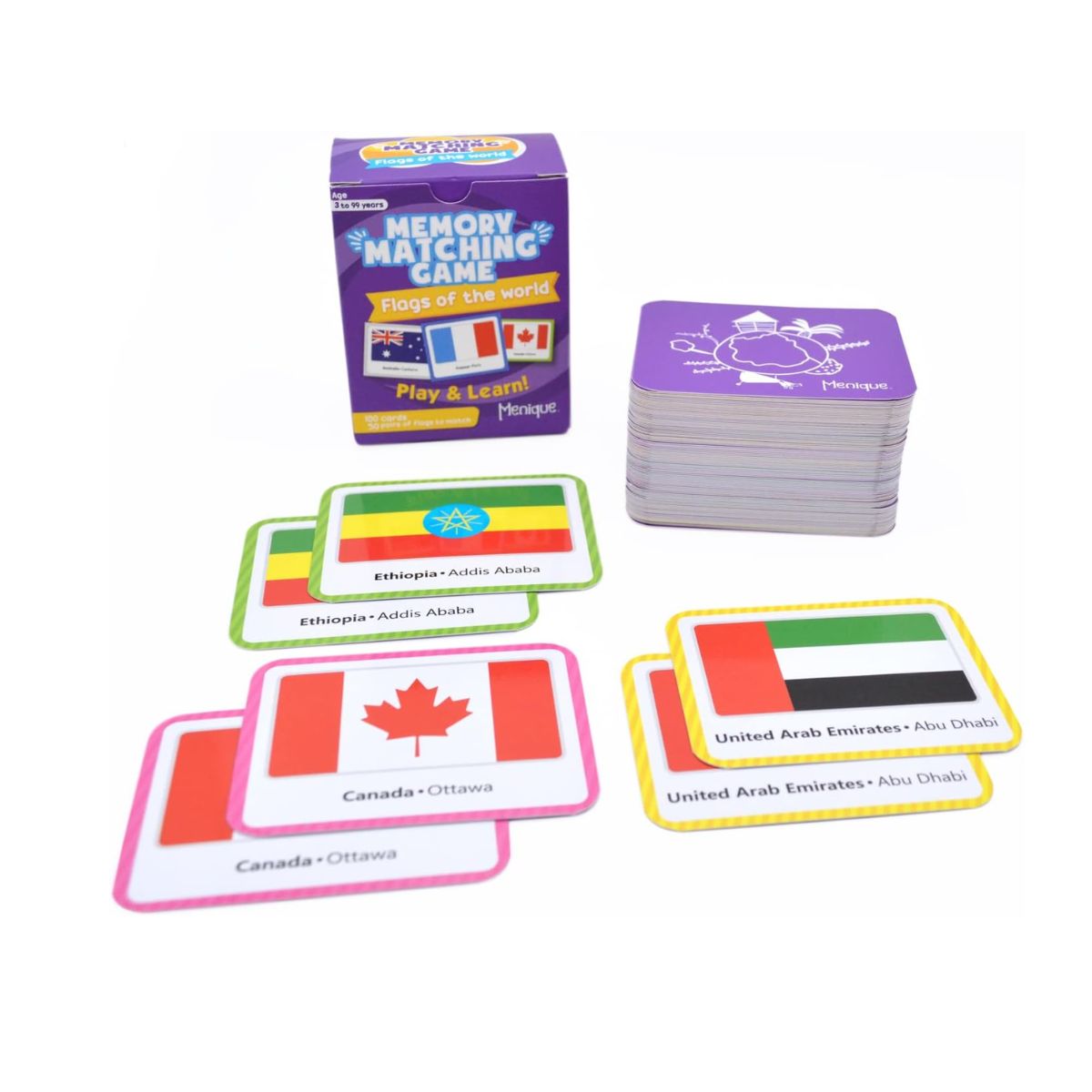 Juego de Memoria Banderas del Mundo en Inglés Menique - Imagen 3