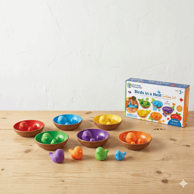 Juego Pajaritos del Nido Birds in a Nest Sorting Set Learning Resources