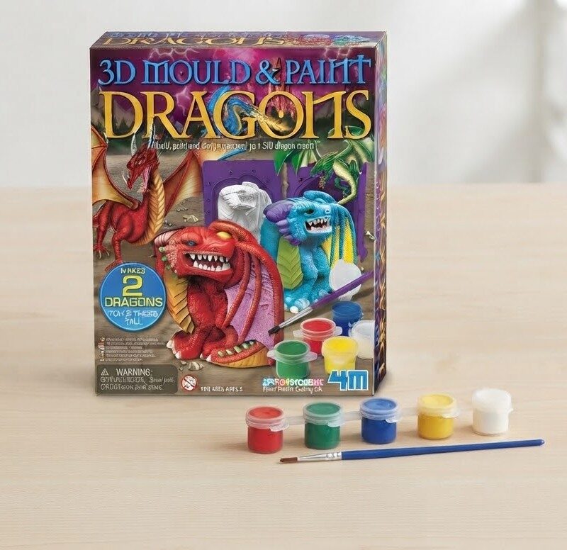 3D Moldea y Pinta Dragones Mould and Paint Dragons 4M