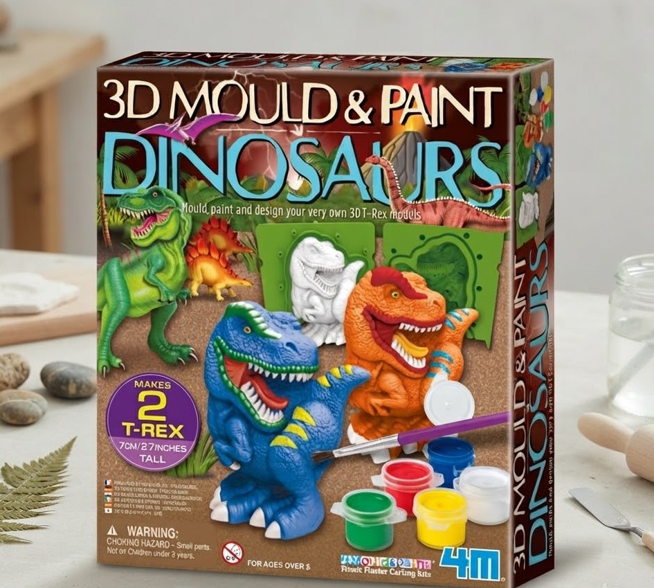 3D Moldea y Pinta Dinosaurios Mould and Paint Dinosaurs 4M
