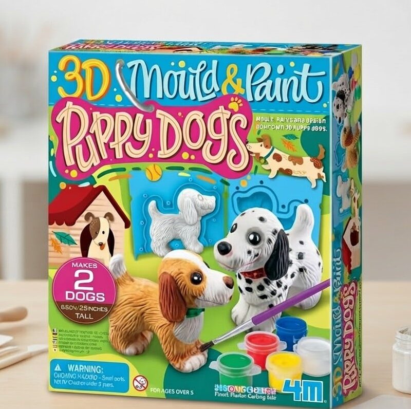 3D Moldea y Pinta Cachorros Mould and Paint Puppy Dogs 4M