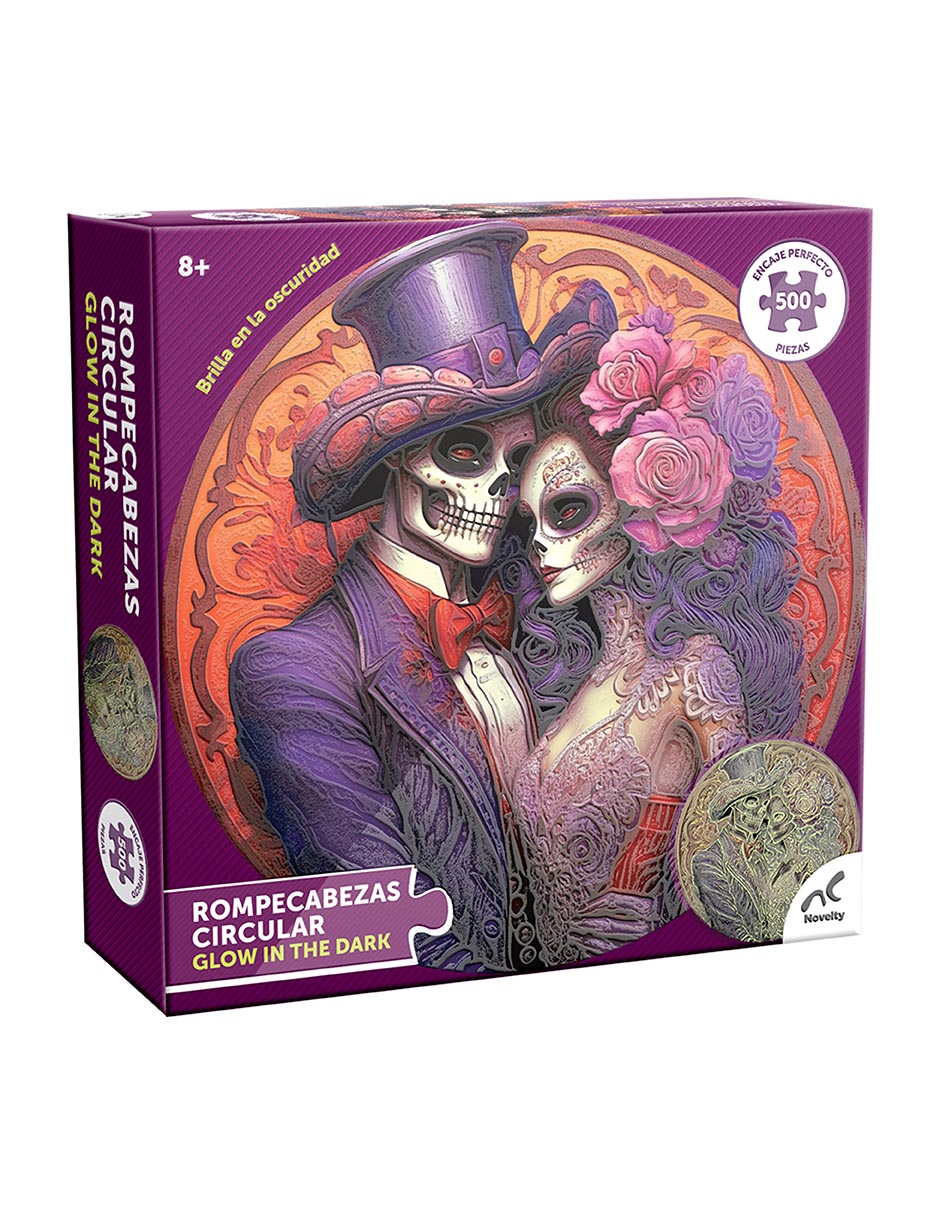 Rompecabezas Circular Glow in the Dark Catrina Novelty 500 piezas