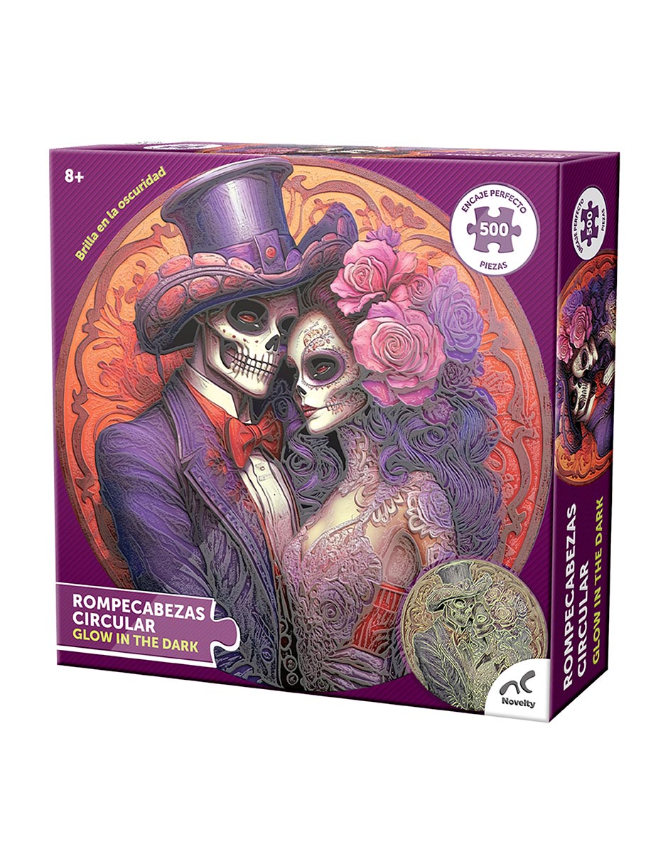 Rompecabezas Circular Glow in the Dark Catrina Novelty 500 piezas - Imagen 3