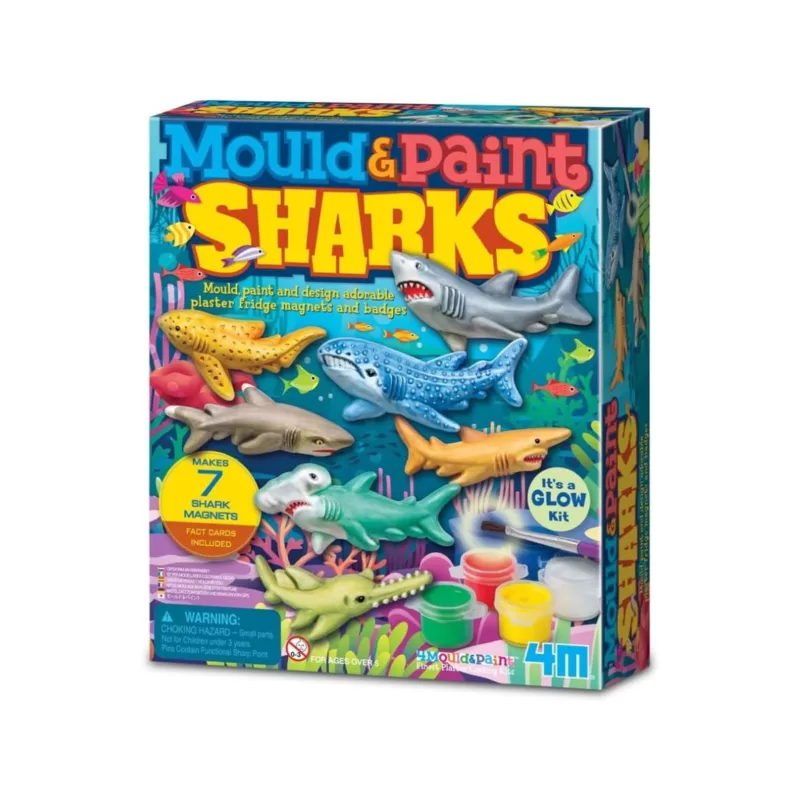 Moldea y Pinta Tiburones Mould and Paint Sharks 4M