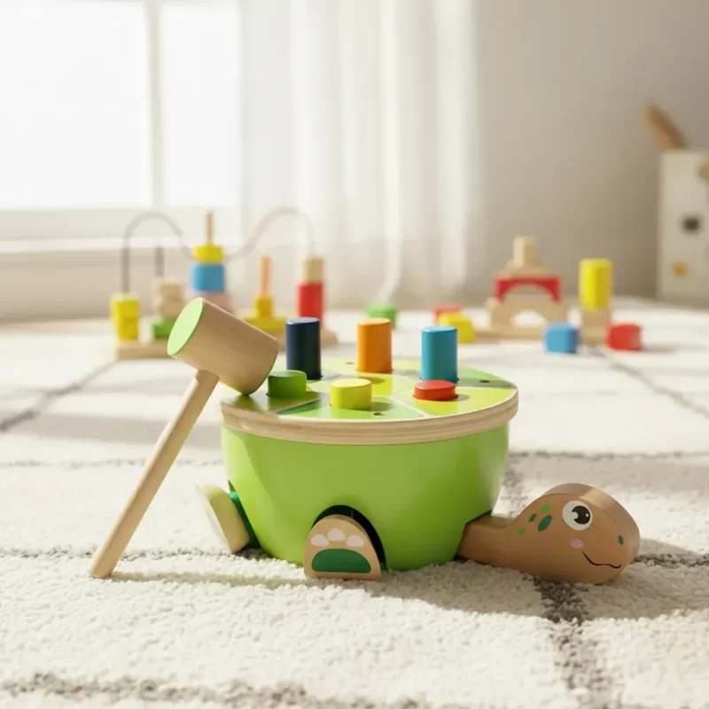 Tortuga de Juguete de Martillaje de Madera Top Bright