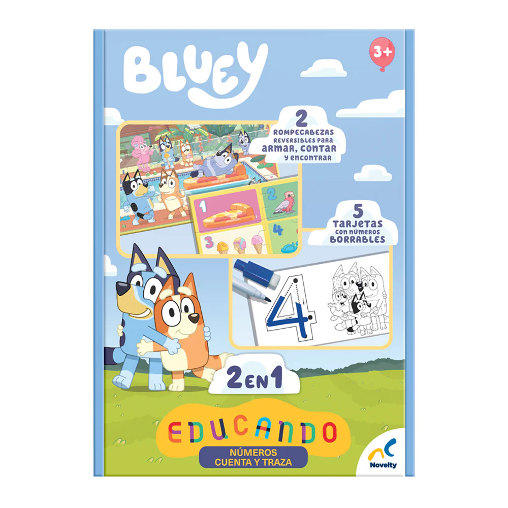 JUEGO 2 EN 1 BLUEY NUMEROS CUENTA Y TRAZA